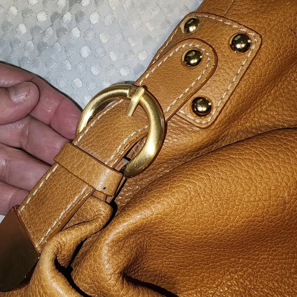 LUCE EUC COGNAC LEATHER SLOUCHY HOBO BAG